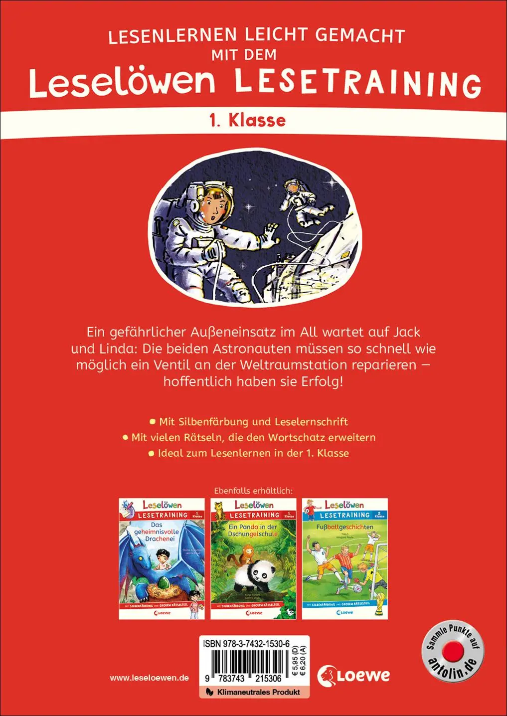 Rückseite: 9783743215306 | Leselöwen Lesetraining 1. Klasse - Alarm auf der Weltraumstation