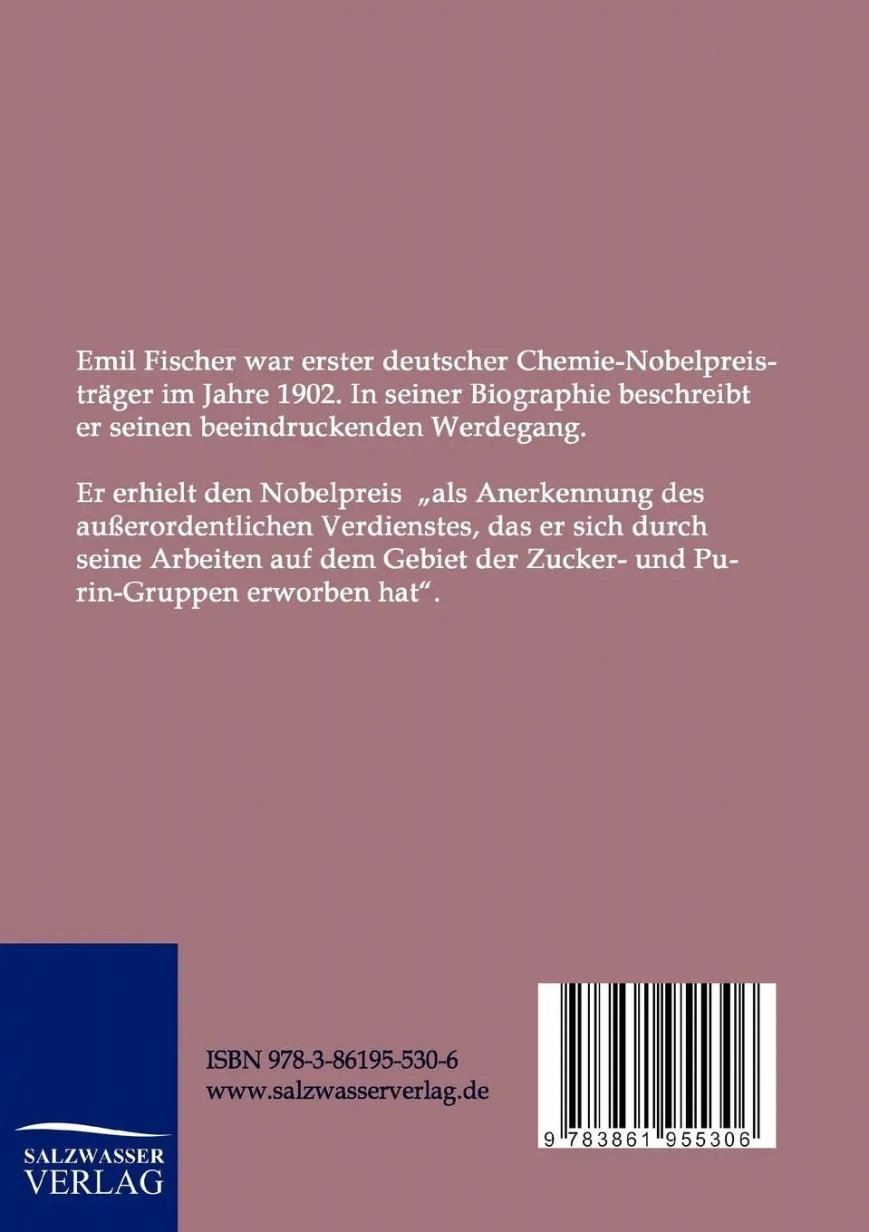 Rückseite: 9783861955306 | Aus meinem Leben | Emil Fischer | Taschenbuch | 204 S. | Deutsch