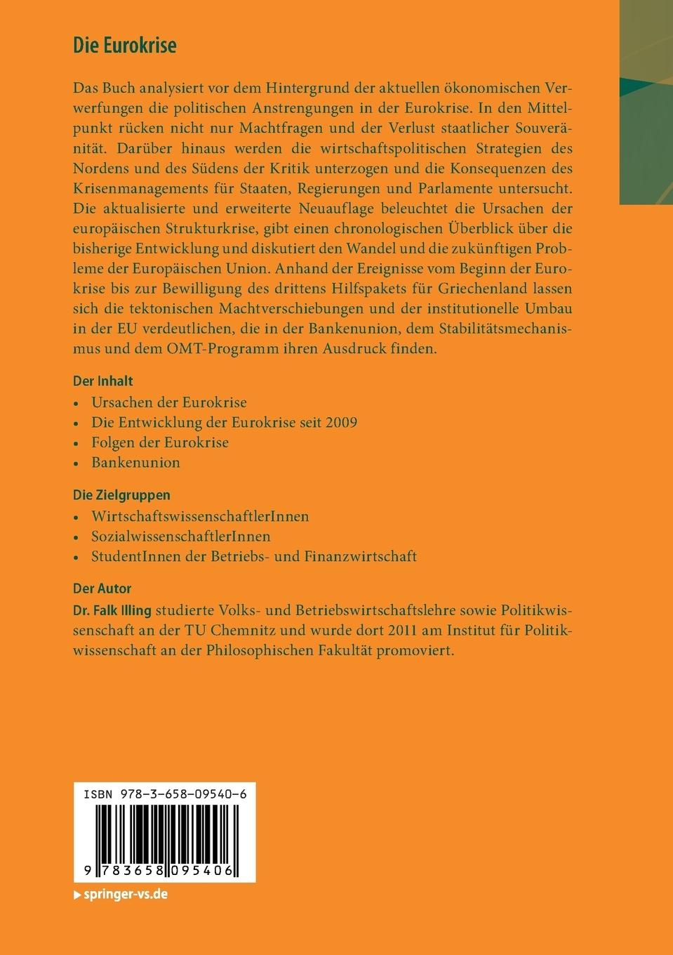 Rückseite: 9783658095406 | Die Eurokrise | Analyse der europäischen Strukturkrise | Falk Illing