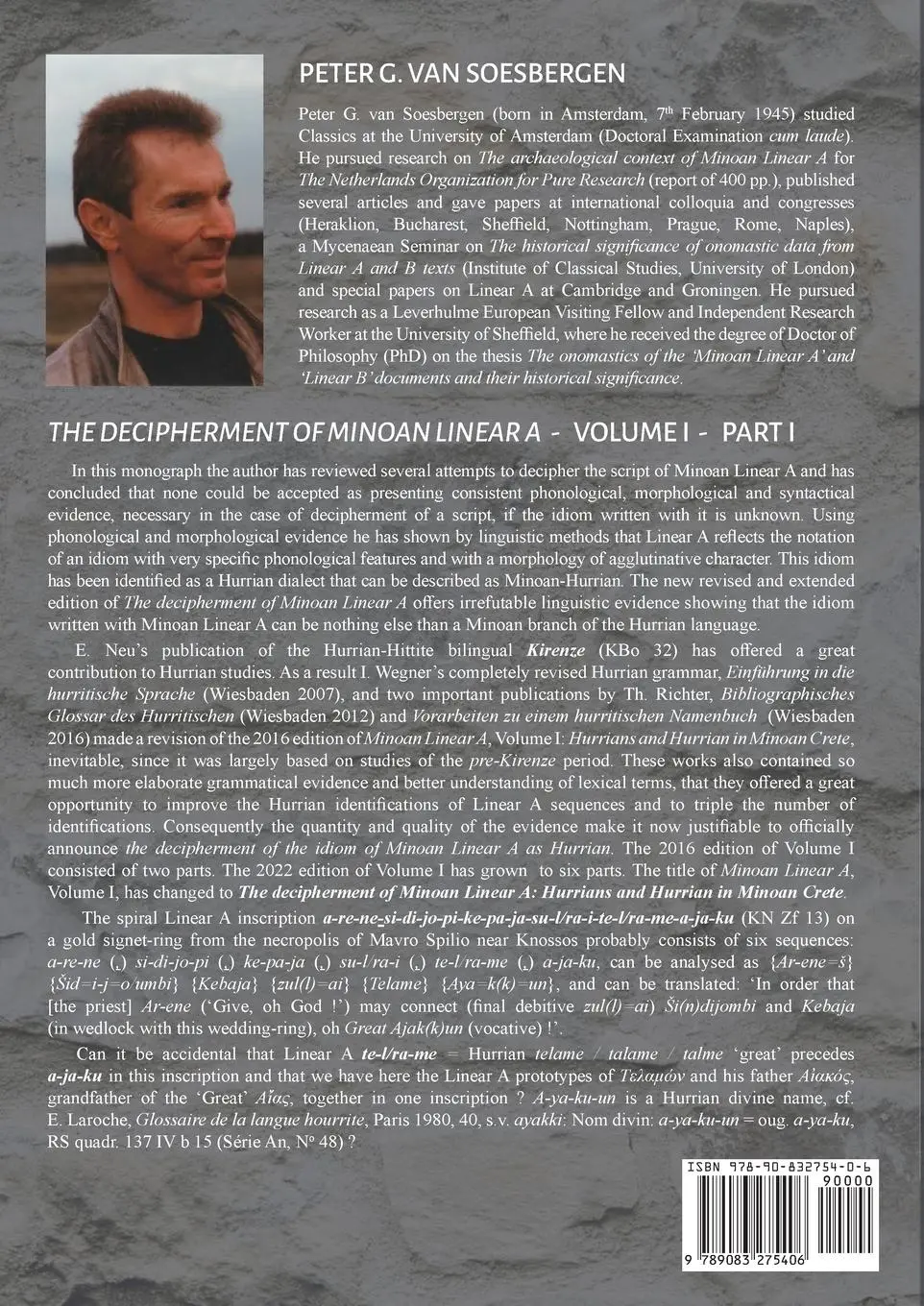 Rückseite: 9789083275406 | The Decipherment of Minoan Linear A, Volume I, Part I | Soesbergen