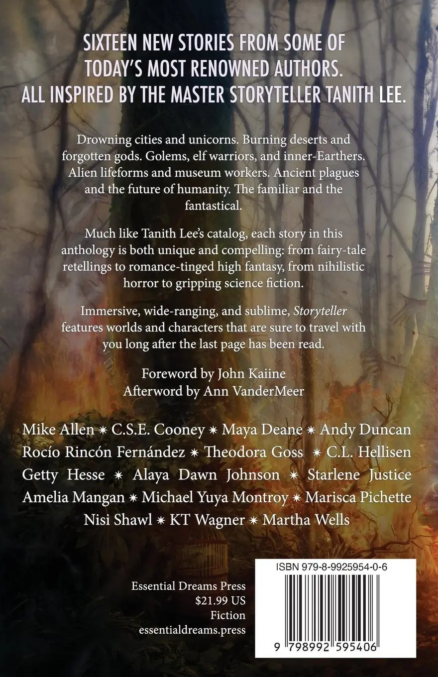 Rückseite: 9798992595406 | Storyteller | A Tanith Lee Tribute Anthology | C. S. E. Cooney (u. a.)