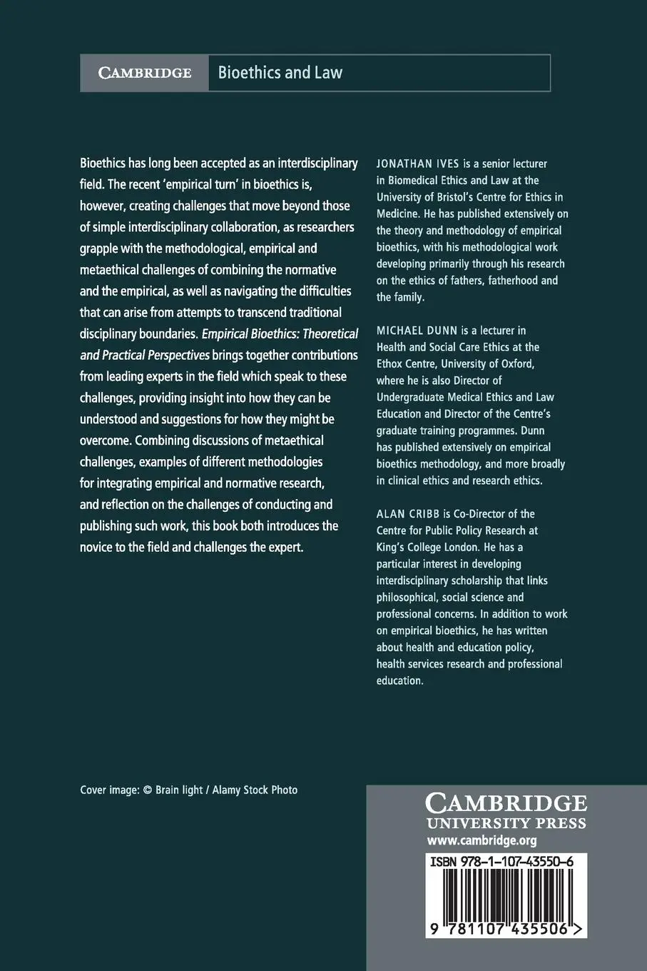 Rückseite: 9781107435506 | Empirical Bioethics | Jonathan Ives (u. a.) | Taschenbuch | Englisch