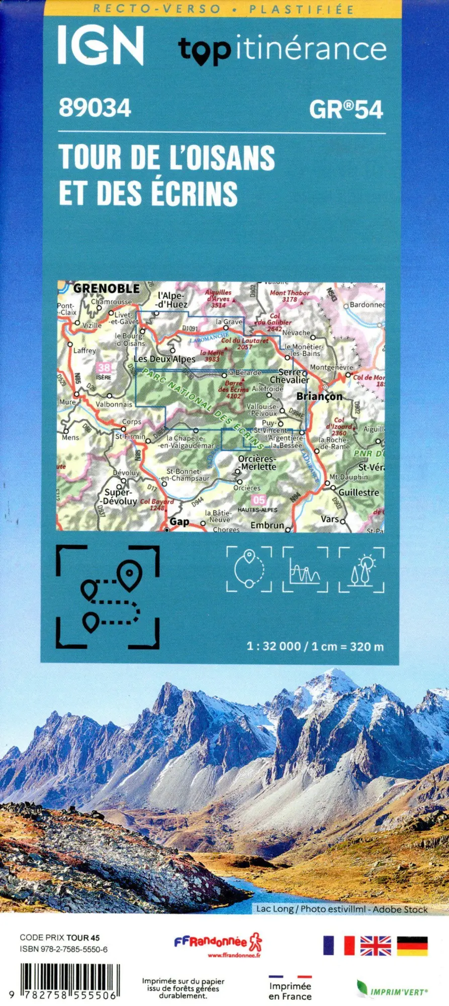 Bild: 9782758555506 | Tour de l'Oisans et des Ecrins | 1:32000 | (Land-)Karte | Französisch