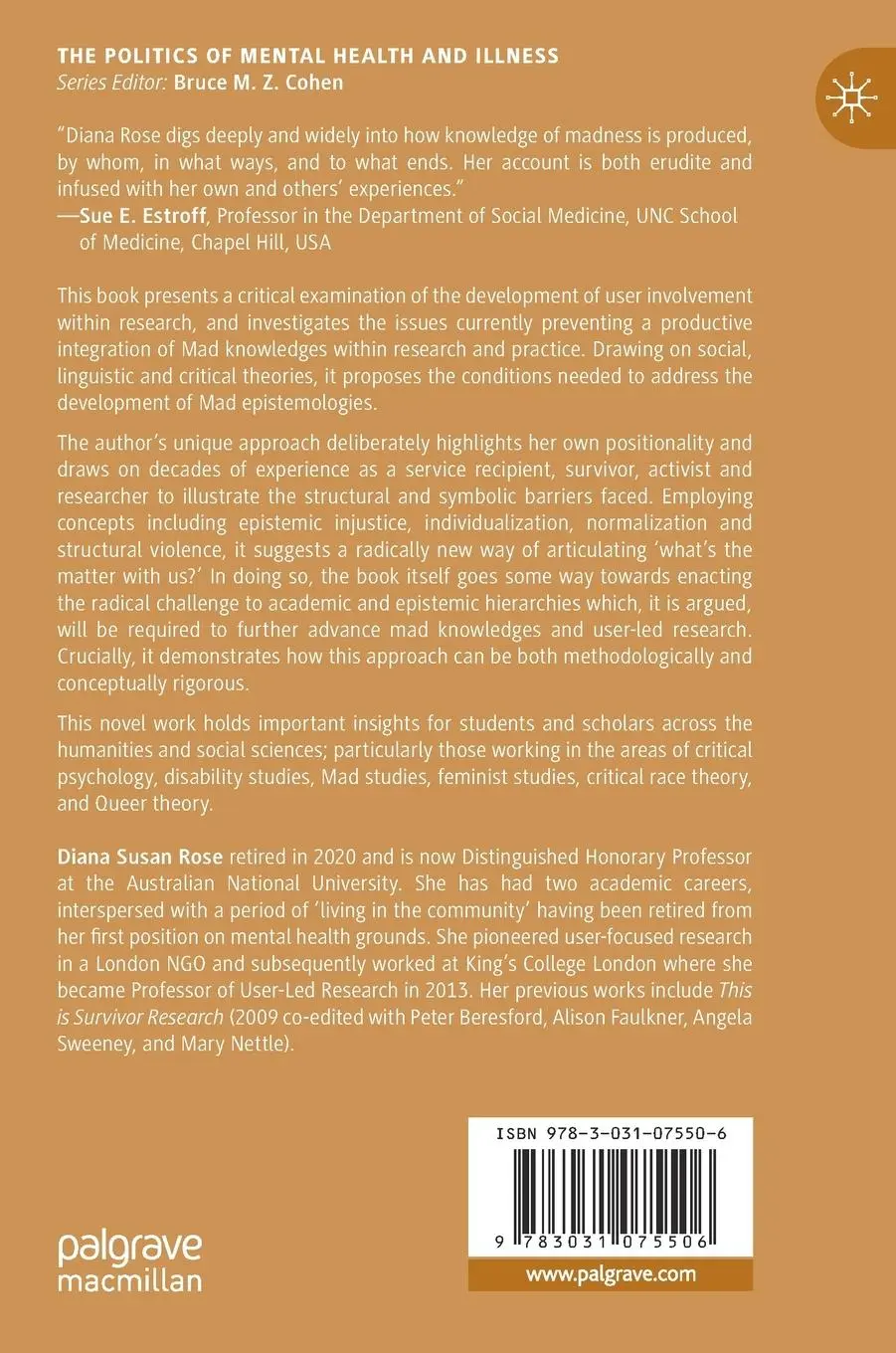 Rückseite: 9783031075506 | Mad Knowledges and User-Led Research | Diana Susan Rose | Buch | xxvii