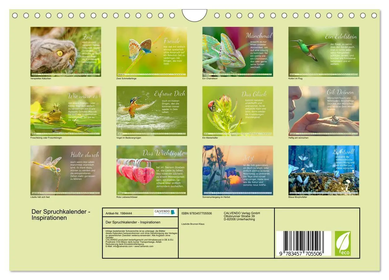 Bild: 9783457705506 | Der Spruchkalender - Inspirationen (Wandkalender 2026 DIN A4 quer),...