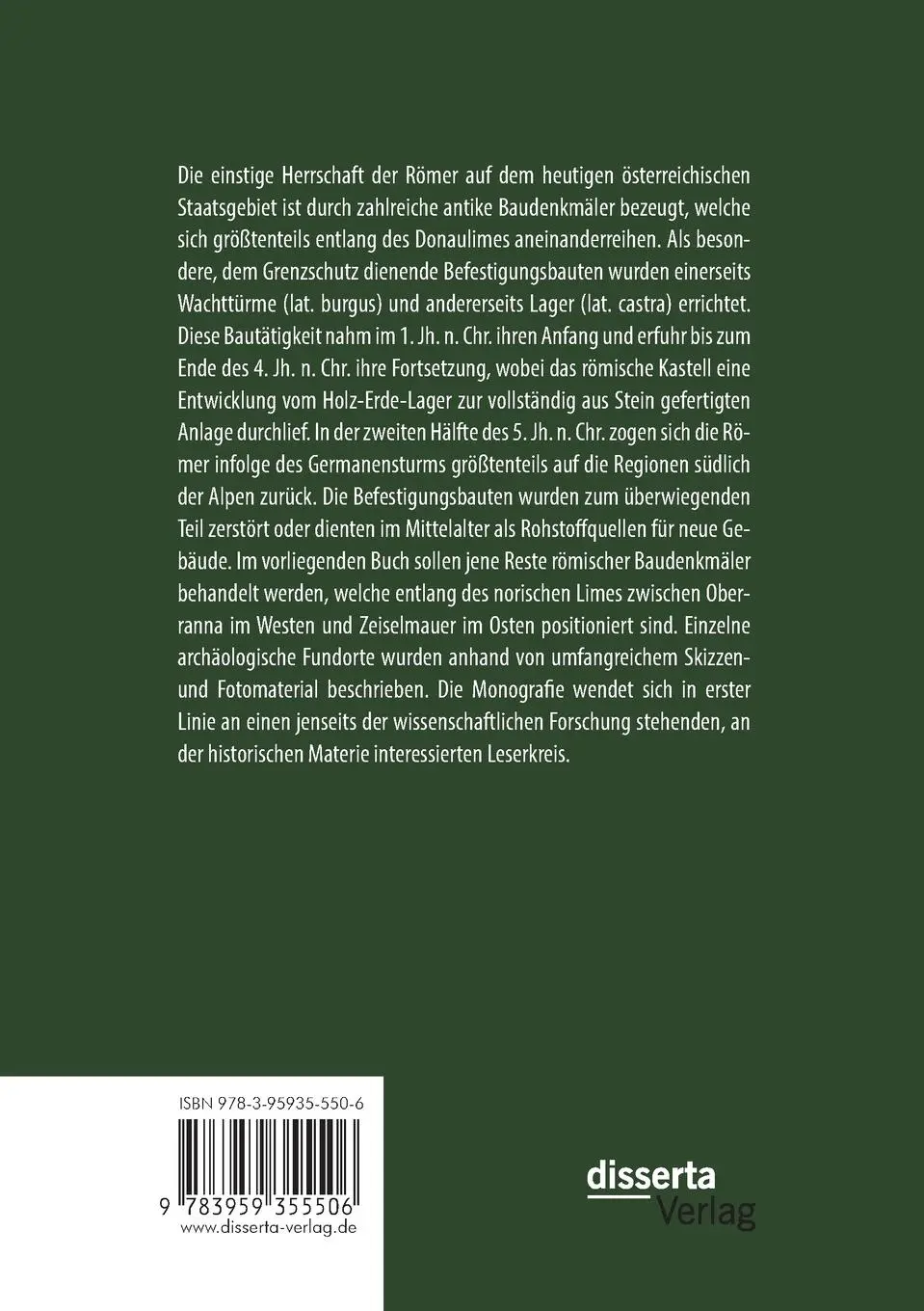 Rückseite: 9783959355506 | Römische Befestigungsbauten am norischen Donaulimes. Archäologische...