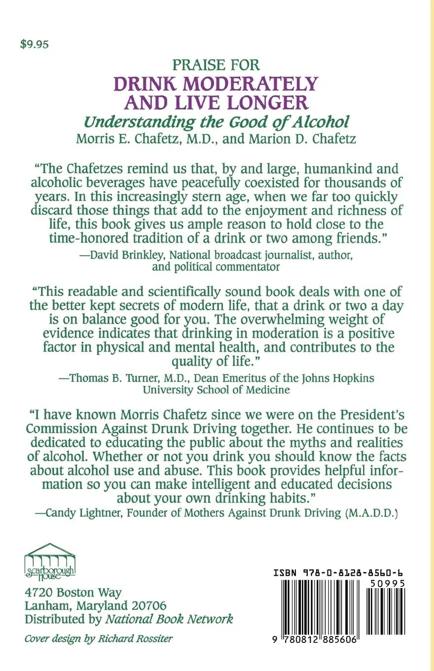 Rückseite: 9780812885606 | Drink Moderately and Live Longer | Understanding the Good of Alcohol