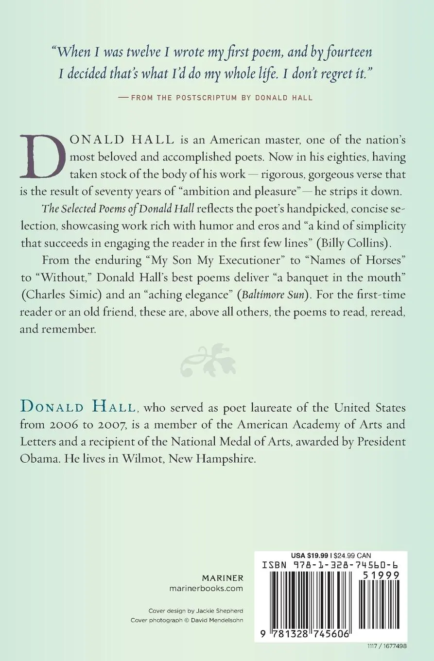 Rückseite: 9781328745606 | Selected Poems of Donald Hall | Donald Hall | Taschenbuch | Englisch