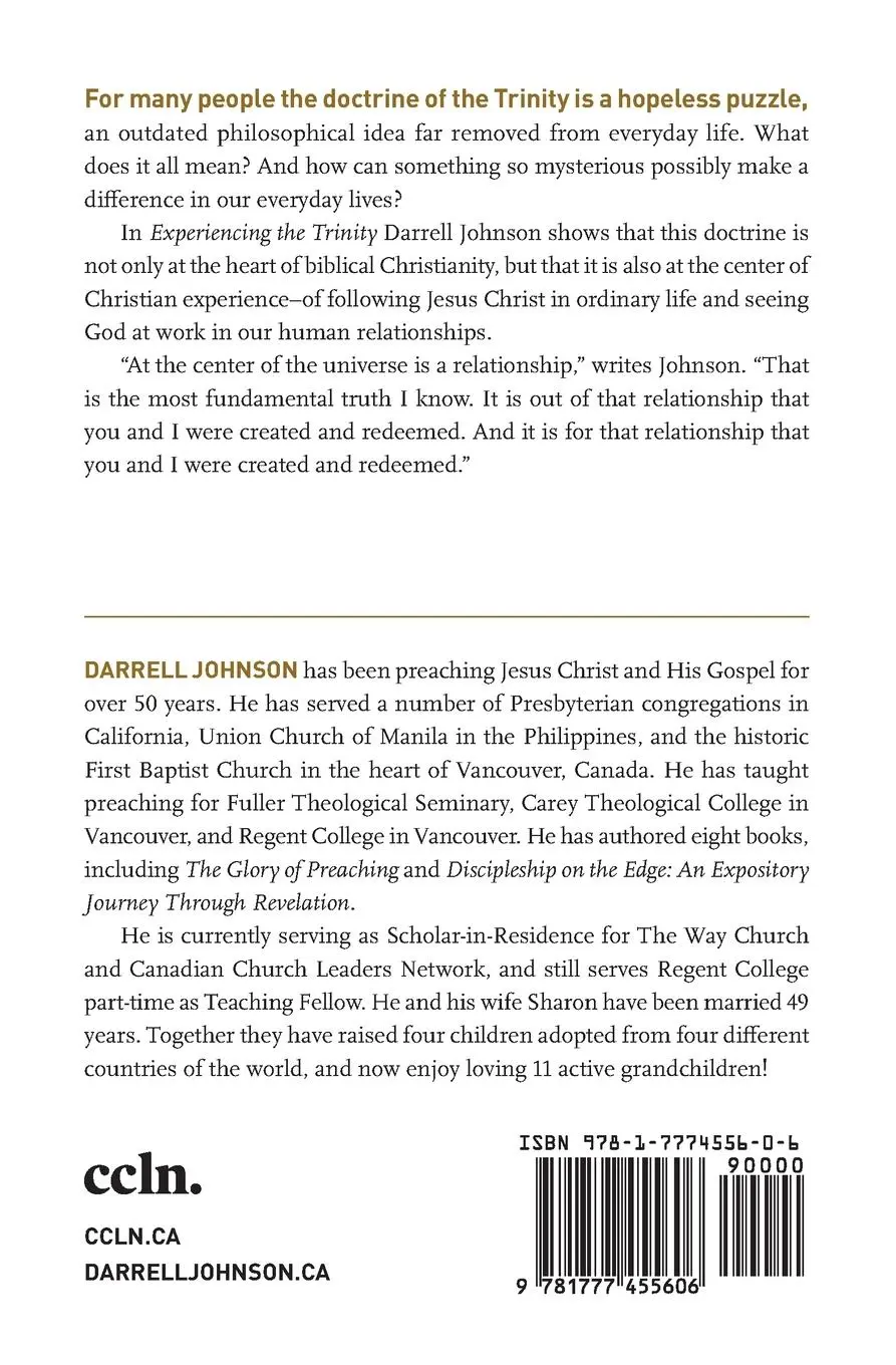 Rückseite: 9781777455606 | Experiencing the Trinity | Darrell W. Johnson | Taschenbuch | Englisch