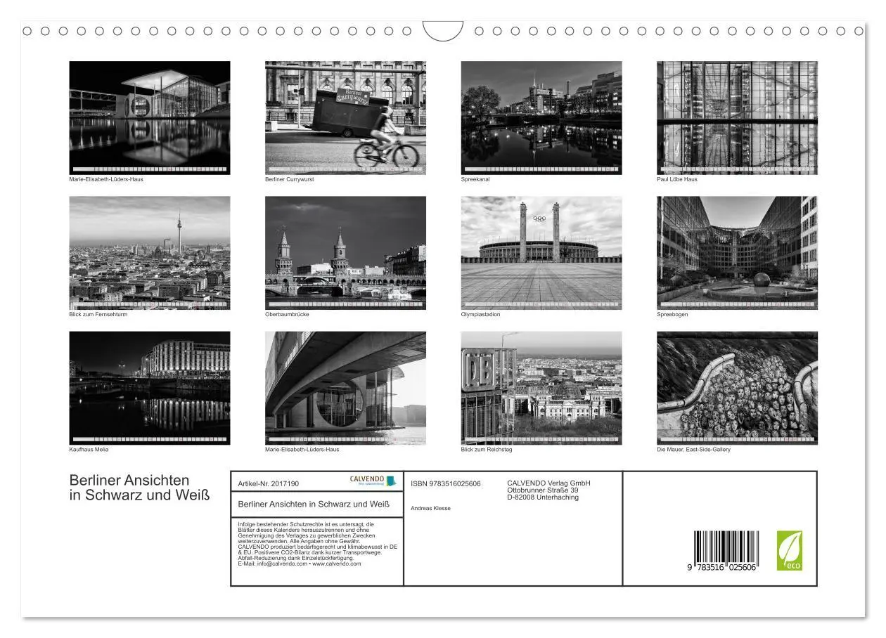 Bild: 9783516025606 | Berliner Ansichten in Schwarz und Weiß (Wandkalender 2026 DIN A3...