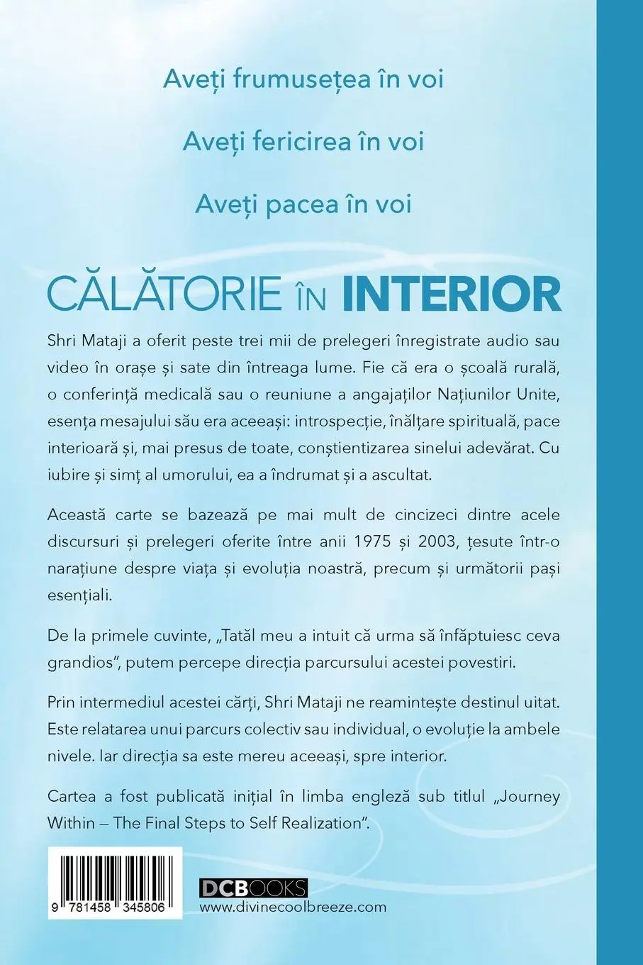 Rückseite: 9781458345806 | C¿l¿torie în Interior | Etapele finale ale Realiz¿rii Sinelui | Devi