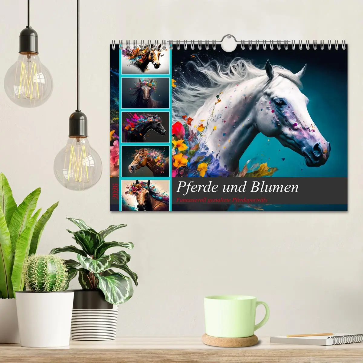 Bild: 9783457535806 | Pferde und Blumen (Wandkalender 2026 DIN A4 quer), CALVENDO...