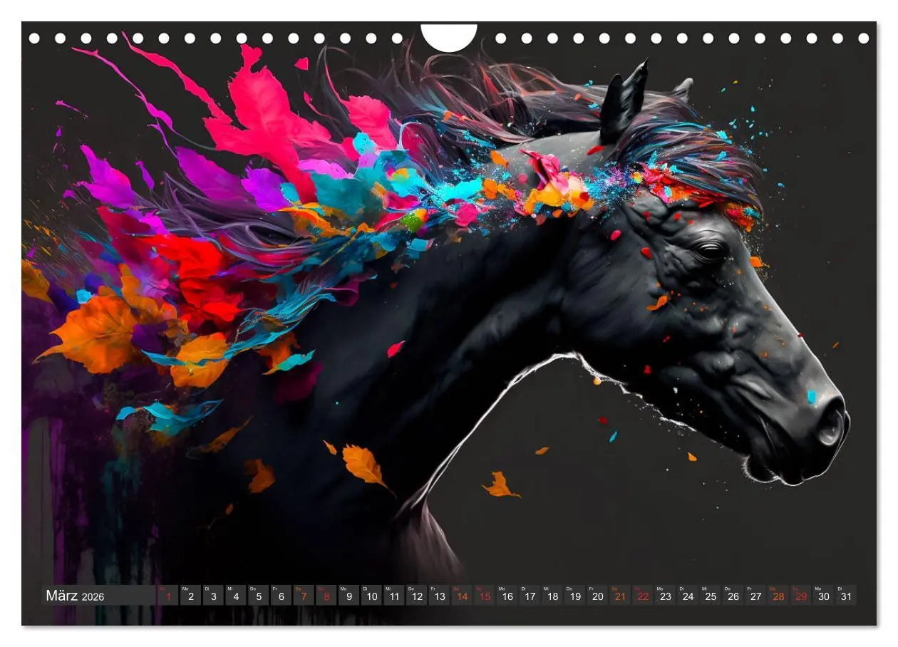 Bild: 9783457535806 | Pferde und Blumen (Wandkalender 2026 DIN A4 quer), CALVENDO...