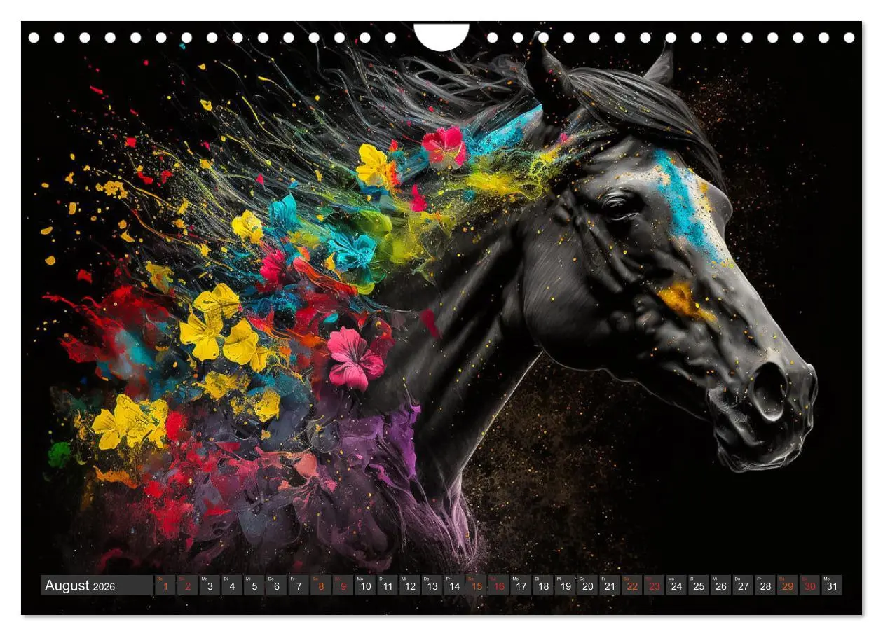 Bild: 9783457535806 | Pferde und Blumen (Wandkalender 2026 DIN A4 quer), CALVENDO...