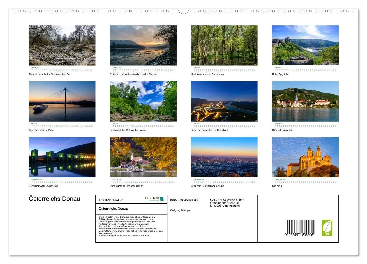 Bild: 9783457605806 | Österreichs Donau (Wandkalender 2026 DIN A2 quer), CALVENDO...