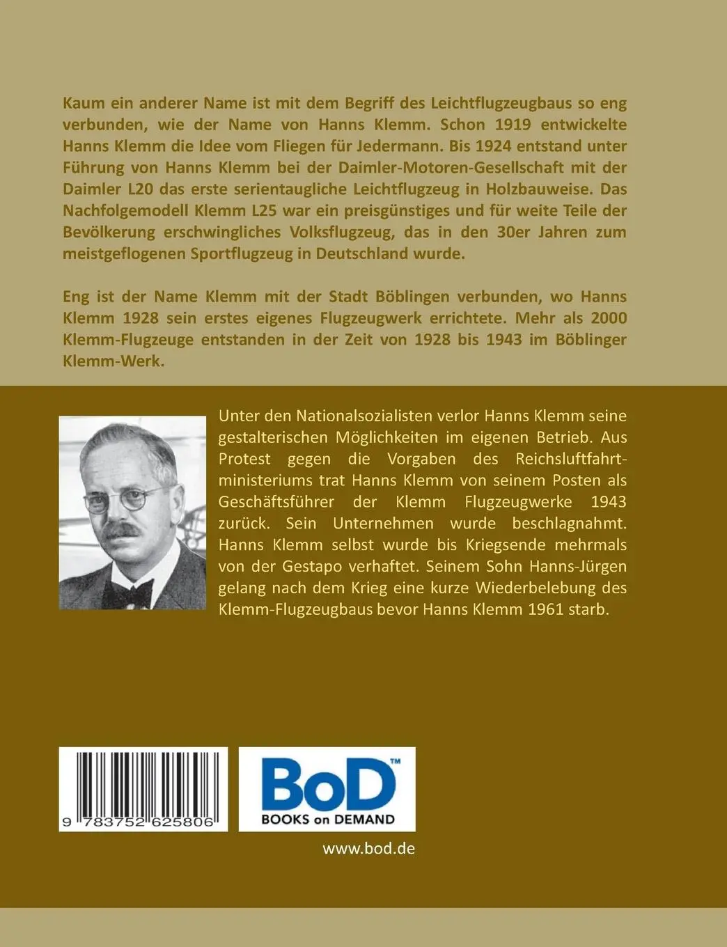 Rückseite: 9783752625806 | Klemm-Flugzeuge I | Paul Zöller | Taschenbuch | 424 S. | Deutsch