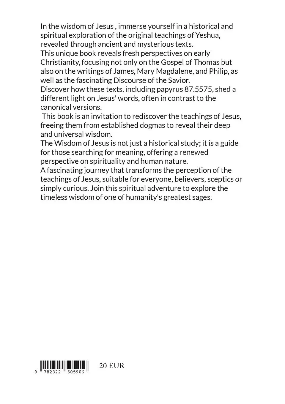 Rückseite: 9782322505906 | The wisdom of Jesus | From the words of YESHUA | Emma Cataneo | Buch