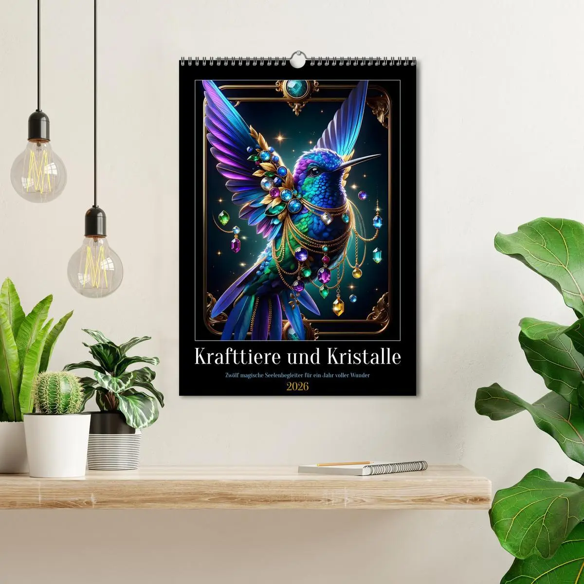 Bild: 9783516615906 | Krafttiere und Kristalle (Wandkalender 2026 DIN A3 hoch), CALVENDO...