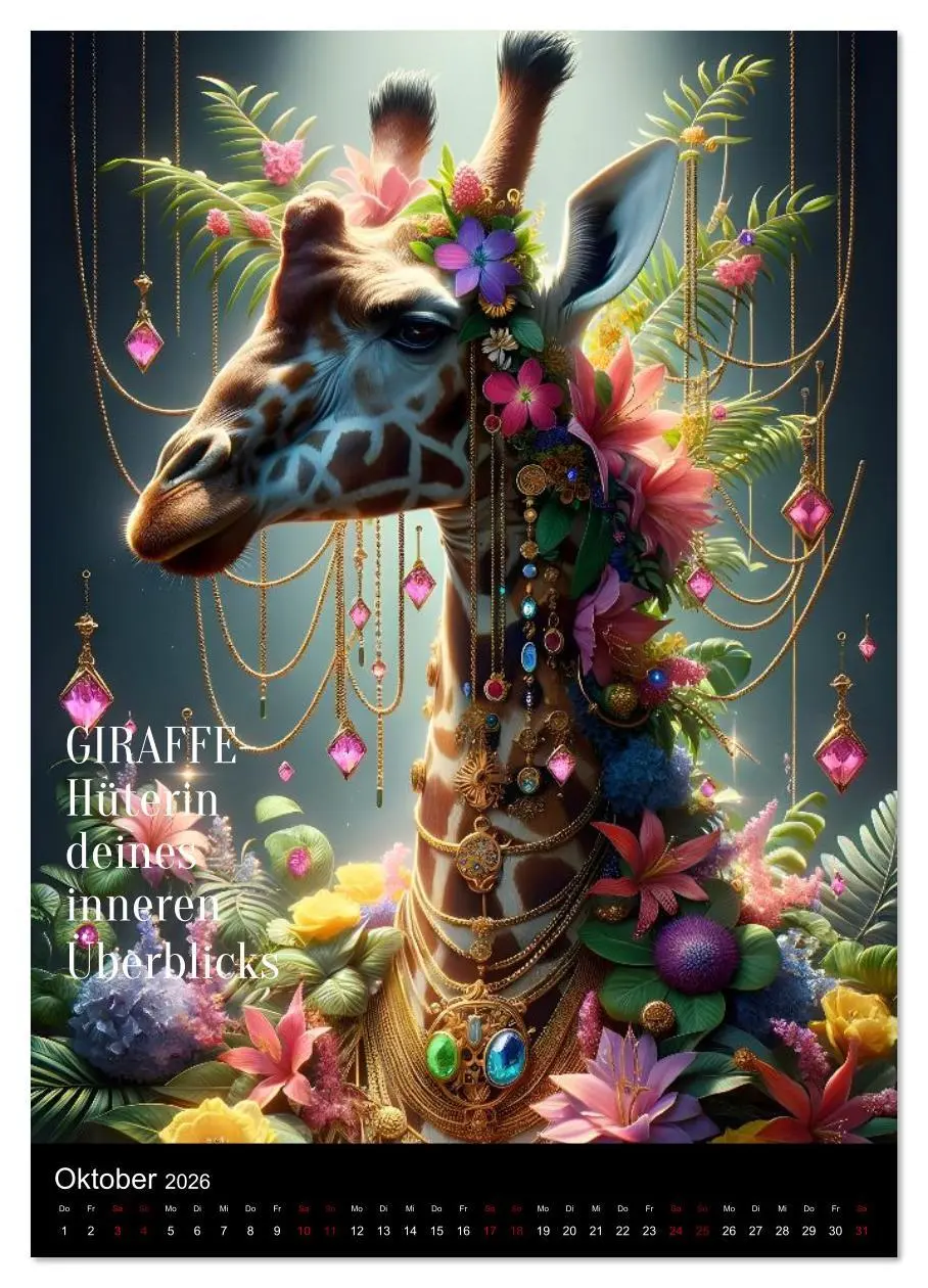 Bild: 9783516615906 | Krafttiere und Kristalle (Wandkalender 2026 DIN A3 hoch), CALVENDO...