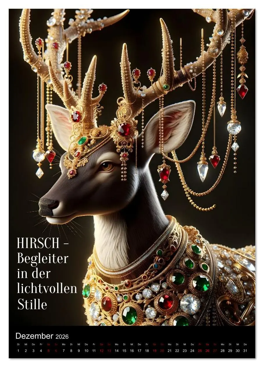 Bild: 9783516615906 | Krafttiere und Kristalle (Wandkalender 2026 DIN A3 hoch), CALVENDO...