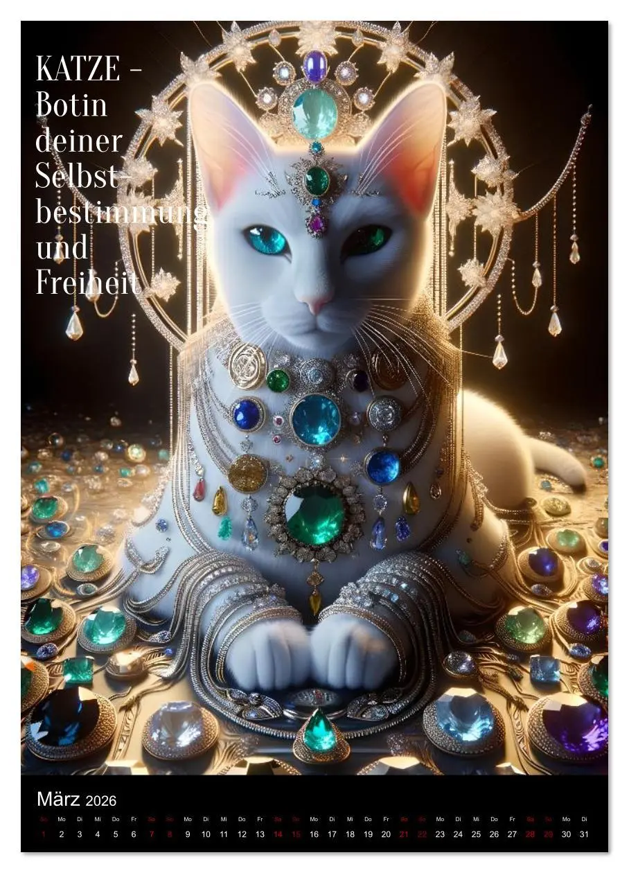 Bild: 9783516615906 | Krafttiere und Kristalle (Wandkalender 2026 DIN A3 hoch), CALVENDO...