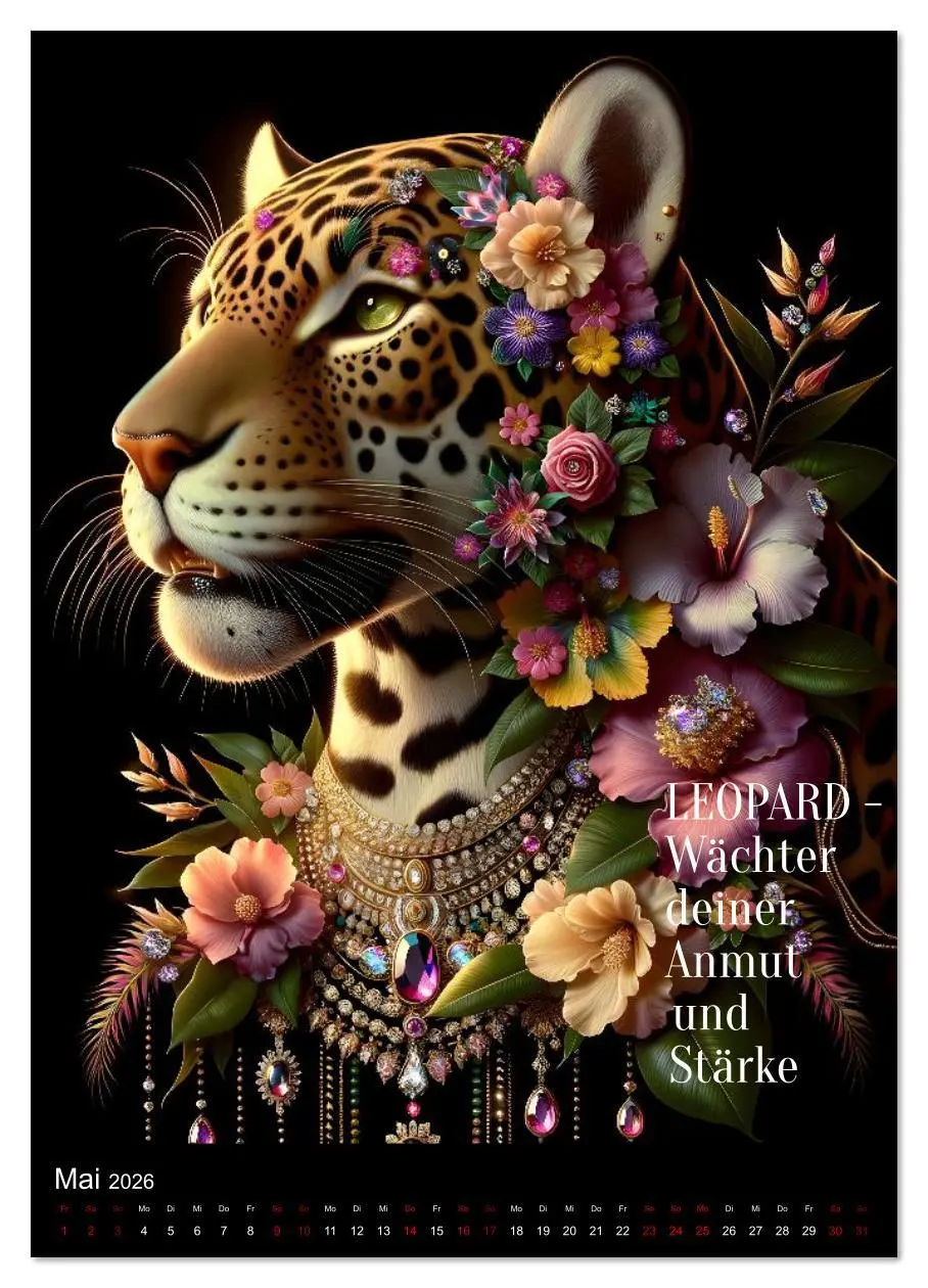 Bild: 9783516615906 | Krafttiere und Kristalle (Wandkalender 2026 DIN A3 hoch), CALVENDO...