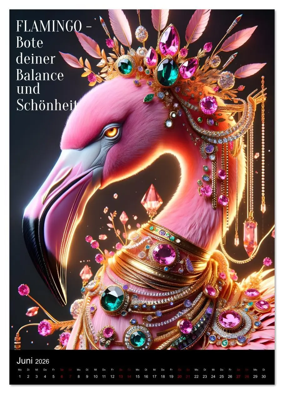 Bild: 9783516615906 | Krafttiere und Kristalle (Wandkalender 2026 DIN A3 hoch), CALVENDO...