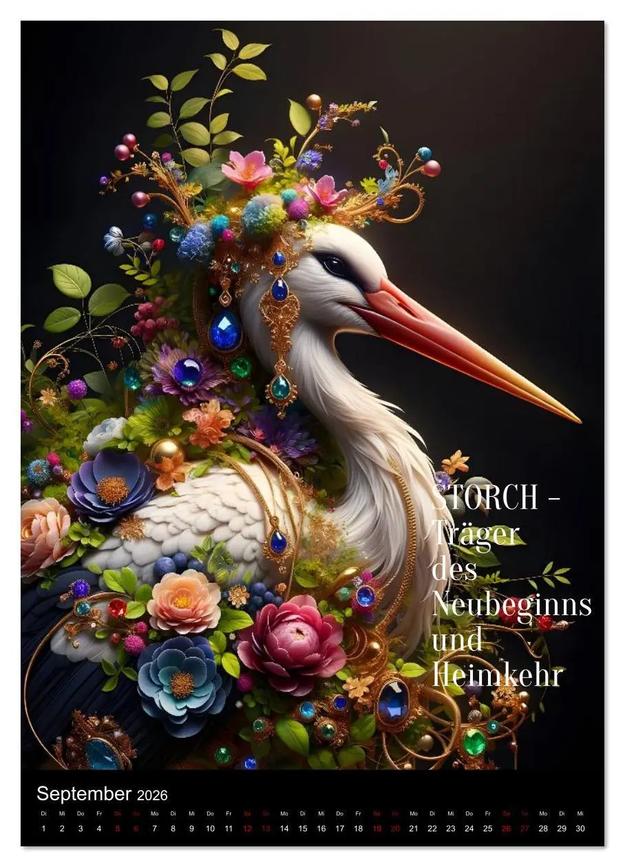 Bild: 9783516615906 | Krafttiere und Kristalle (Wandkalender 2026 DIN A3 hoch), CALVENDO...