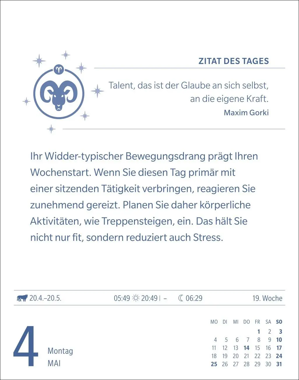 Bild: 9783840035906 | Widder Sternzeichenkalender 2026 - Tagesabreißkalender - Ihr...