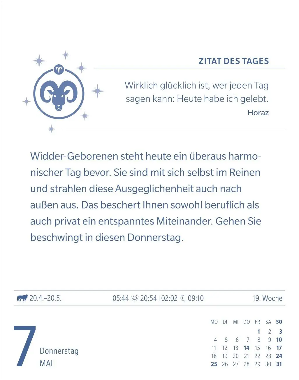 Bild: 9783840035906 | Widder Sternzeichenkalender 2026 - Tagesabreißkalender - Ihr...