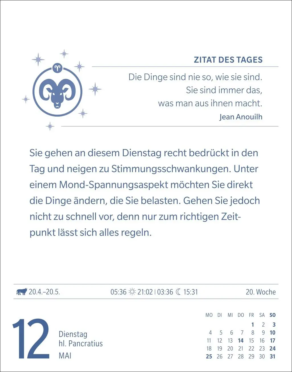 Bild: 9783840035906 | Widder Sternzeichenkalender 2026 - Tagesabreißkalender - Ihr...