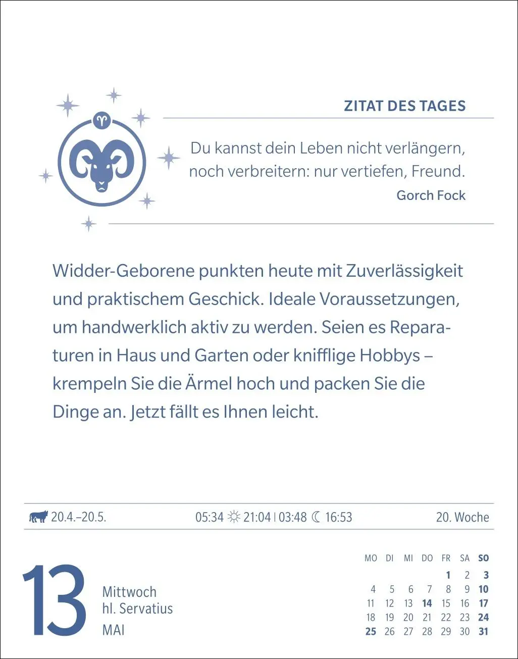 Bild: 9783840035906 | Widder Sternzeichenkalender 2026 - Tagesabreißkalender - Ihr...