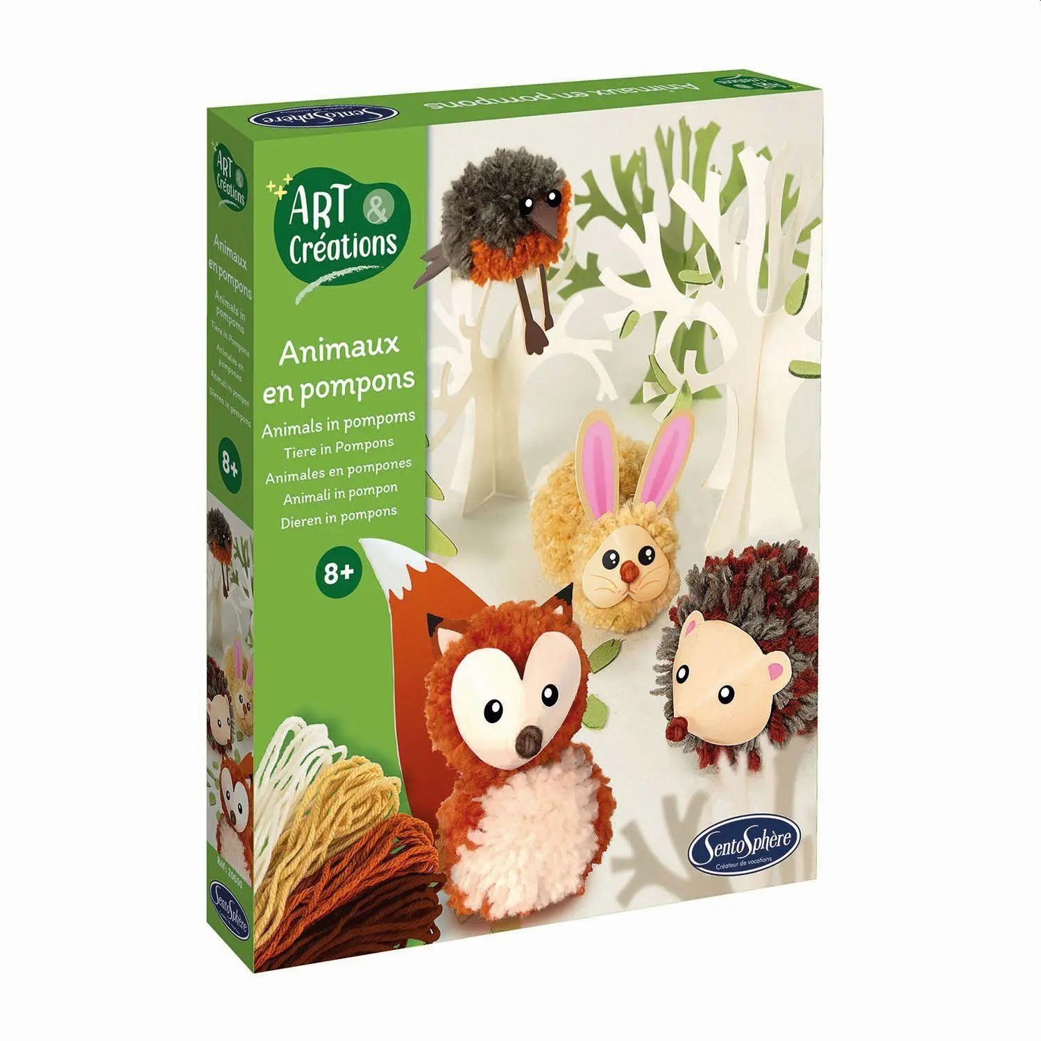Cover: 3373910206006 | SENTOSPHERE - Bastelset Pompon Tiere | Sentosphere | Kit (Bastelset)