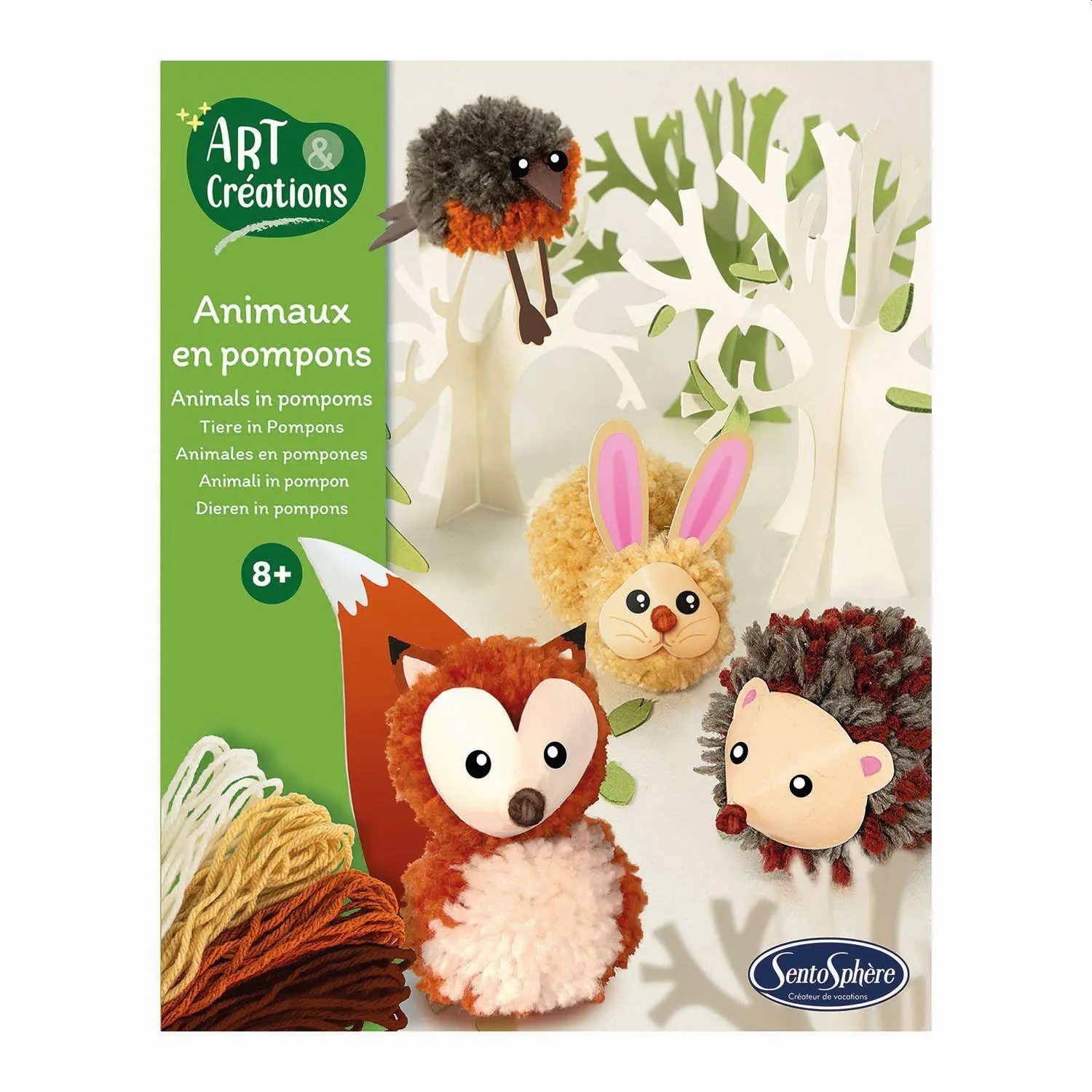 Bild: 3373910206006 | SENTOSPHERE - Bastelset Pompon Tiere | Sentosphere | Kit (Bastelset)