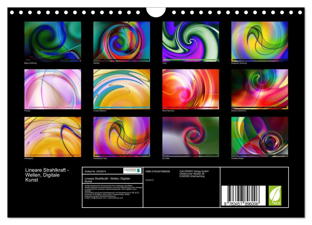 Bild: 9783457896006 | Lineare Strahlkraft - Wellen, Digitale Kunst (Wandkalender 2026 DIN...