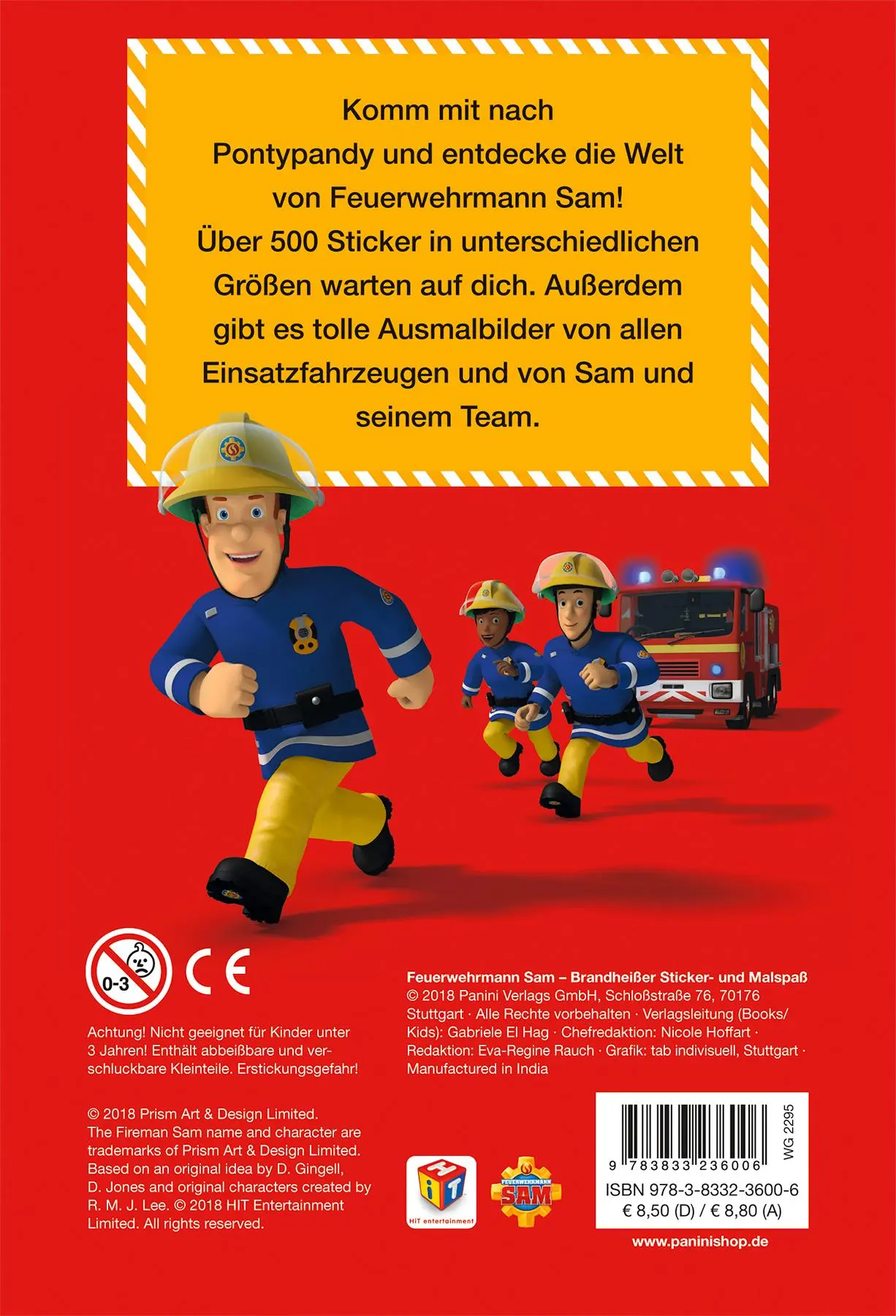 Rückseite: 9783833236006 | Feuerwehrmann Sam: Brandheißer Sticker- und Malspaß | Panini | Buch
