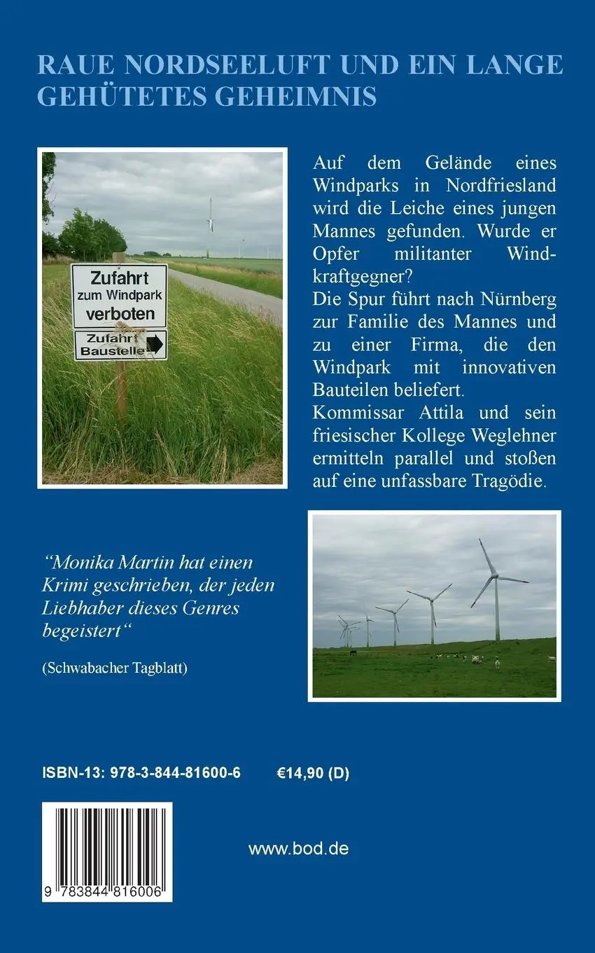 Rückseite: 9783844816006 | Schattenschlag | Kommissar Attilas dritter Fall | Monika Martin | Buch