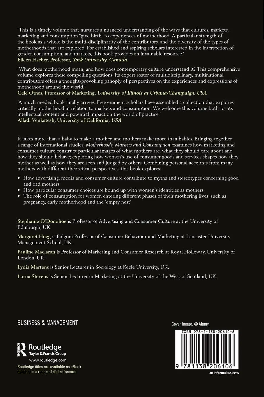 Rückseite: 9781138206106 | Motherhoods, Markets and Consumption | Stephanie O'Donohoe (u. a.)