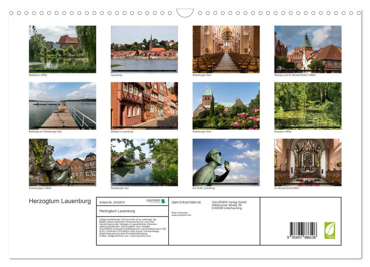 Bild: 9783457886106 | Herzogtum Lauenburg (Wandkalender 2026 DIN A3 quer), CALVENDO...