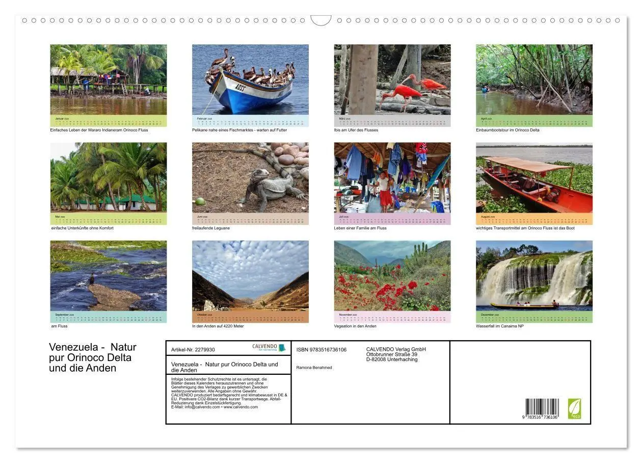 Bild: 9783516736106 | Venezuela - Natur pur Orinoco Delta und die Anden (Wandkalender...