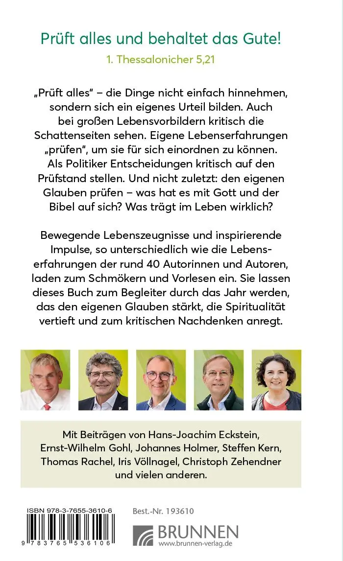 Rückseite: 9783765536106 | Prüft alles und behaltet das Gute! | Christoph Morgner | Buch | 208 S.