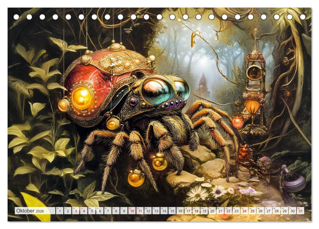 Bild: 9783457326206 | Magische Wesen im Zauberland - Fantasie-Tiere im Steampunk-Kalender...