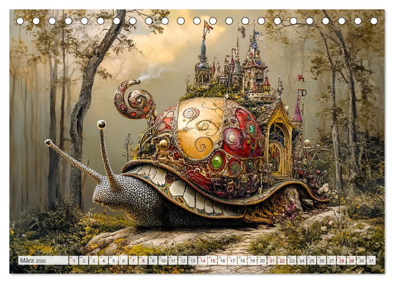 Bild: 9783457326206 | Magische Wesen im Zauberland - Fantasie-Tiere im Steampunk-Kalender...