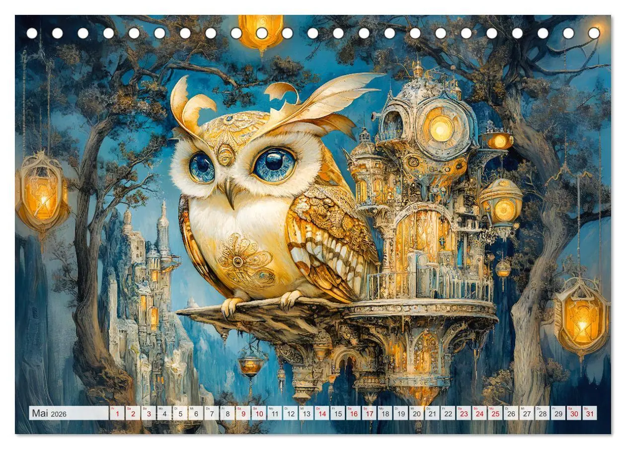 Bild: 9783457326206 | Magische Wesen im Zauberland - Fantasie-Tiere im Steampunk-Kalender...