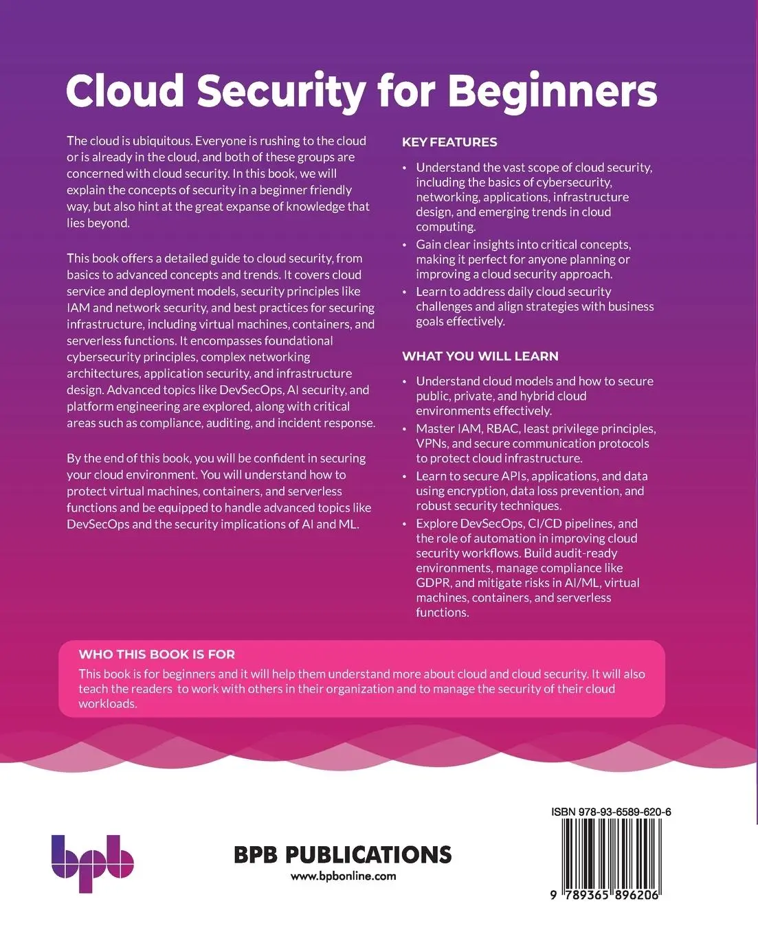 Rückseite: 9789365896206 | Cloud Security for Beginners | Sasa Kovacevic | Taschenbuch | Englisch