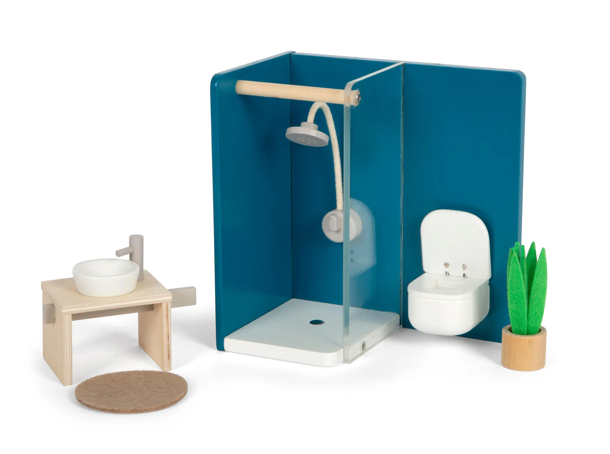 Bild: 4020972126306 | Puppenhausmöbel Badezimmer | Dusche: ca. 15 x 9,4 x 16 cm | 12630