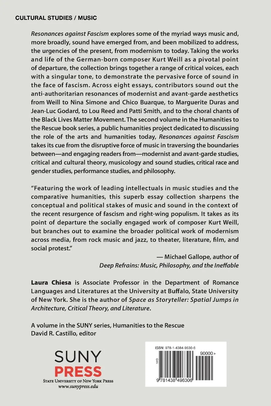 Rückseite: 9781438496306 | Resonances against Fascism | Laura Chiesa | Taschenbuch | Englisch