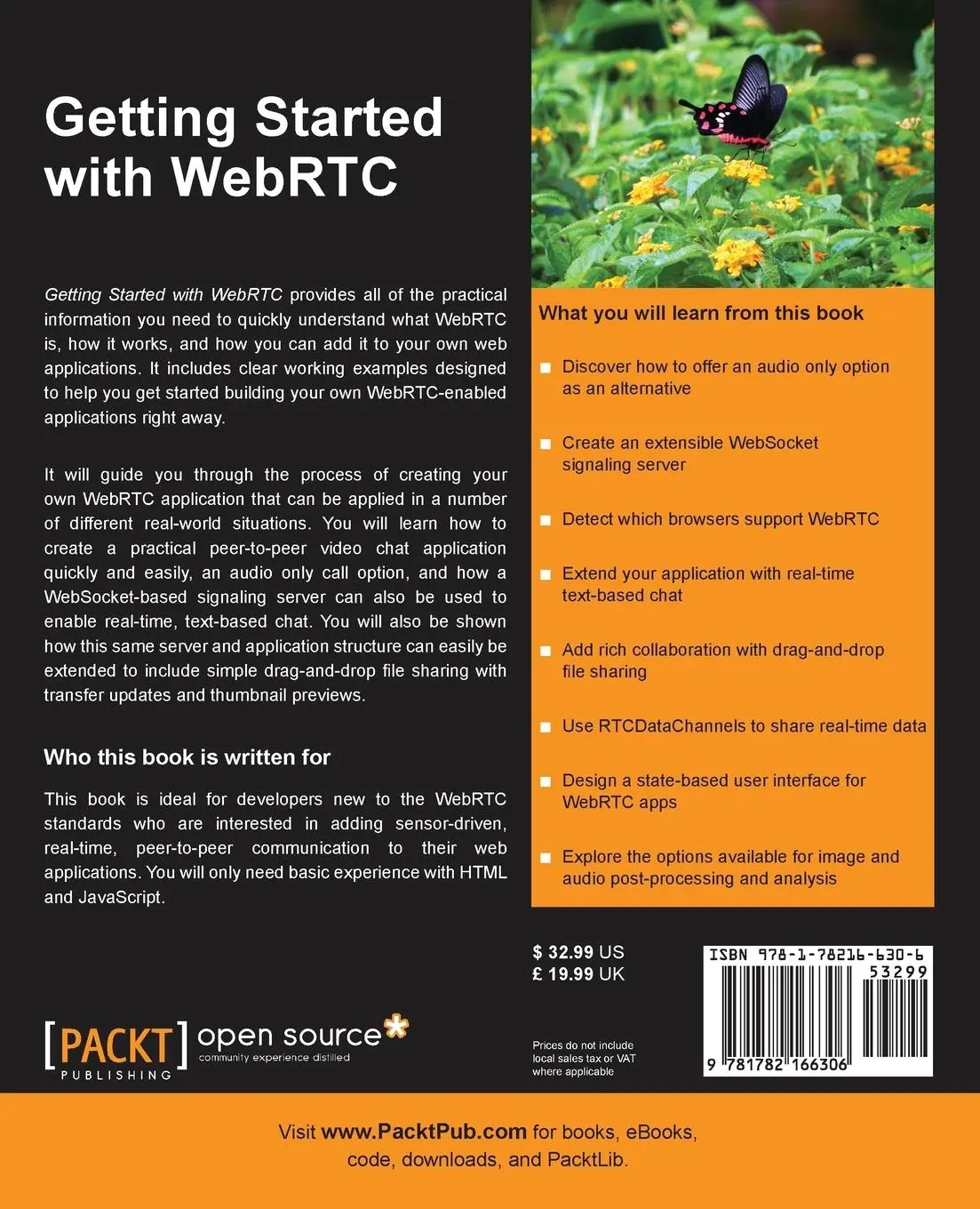Rückseite: 9781782166306 | Getting Started with Webrtc | Rob Manson | Taschenbuch | Englisch