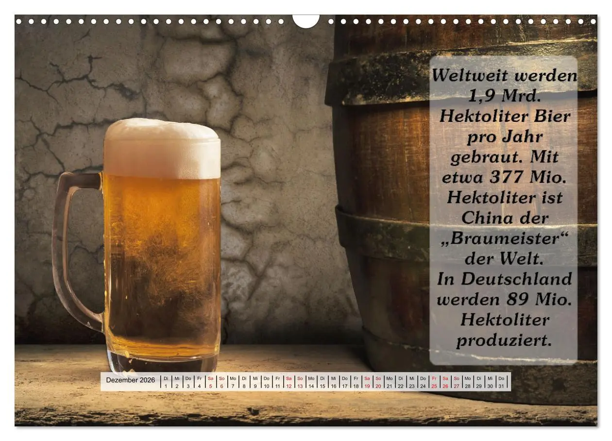 Bild: 9783457626306 | Wissenswertes über Bier (Wandkalender 2026 DIN A3 quer), CALVENDO...