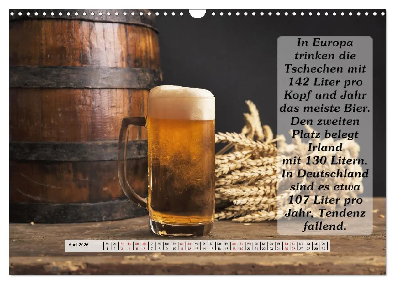 Bild: 9783457626306 | Wissenswertes über Bier (Wandkalender 2026 DIN A3 quer), CALVENDO...